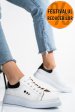 Pantofi sport femei piele naturala alb negru bs77go109