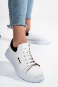 PANTOFI SPORT FEMEI PIELE NATURALA ALB NEGRU BS77GO109