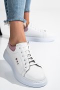 PANTOFI SPORT ALB ROZ PIELE NATURALA BS77GO109