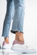 PANTOFI SPORT ALB ROZ PIELE NATURALA BS77GO109