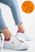 PANTOFI SPORT ALB FUCHSIA PIELE NATURALA BS77GO109