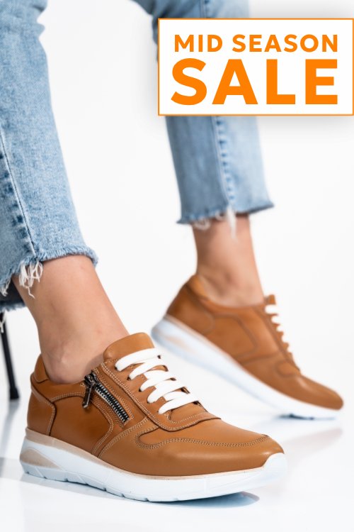 Pantofi sport maro piele naturala 231687np