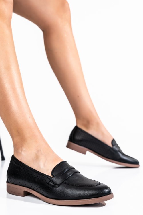 Pantofi casual dama piele naturala negri 8s77278b
