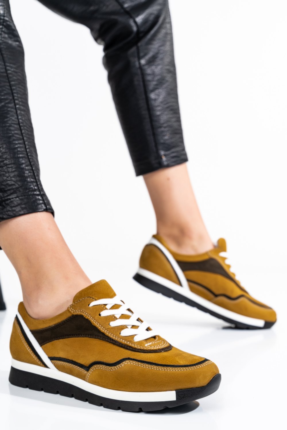 PANTOFI SPORT FEMEI PIELE NATURALA INTOARSA BEIGE 3S7755265
