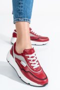 PANTOFI SPORT ROSU GRI PIELE NATURALA 3S7755265