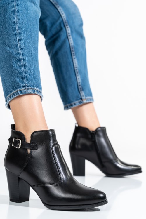 Botine negre piele naturala 3s77249