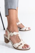 SANDALE BEJ SIDEF PIELE NATURALA 9S77J77