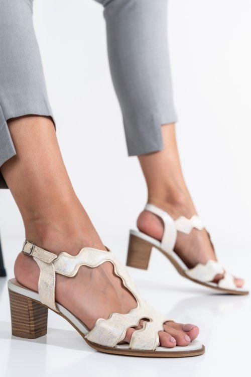 Sandale bej sidef piele naturala 9s77j77