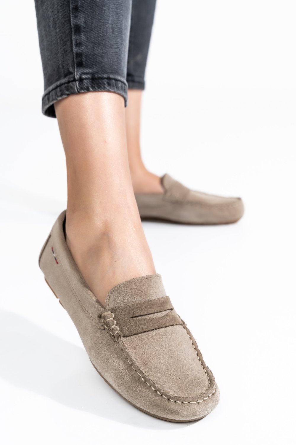 MOCASINI BEJ PIELE NATURALA INTOARSA US77B04-3102
