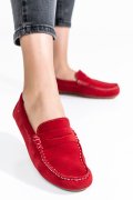 MOCASINI ROSII PIELE NATURALA INTOARSA US77B04-3102