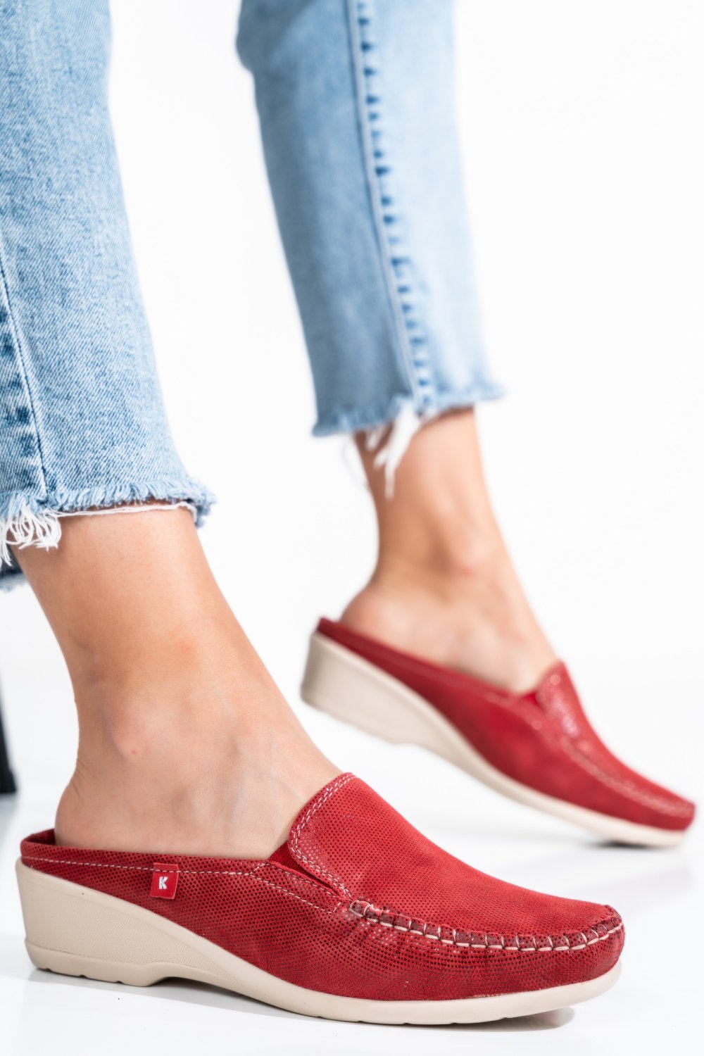 SANDALE ROSII PIELE NATURALA 0LFE01E0