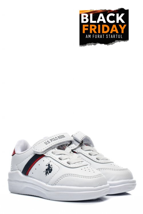 U.s. polo assn, pantofi sport white pentru copii berkeley jr