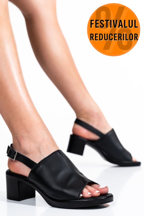 Sandale negre piele naturala ms77ariella