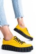 Pantofi sport galbeni piele naturala intoarsa 3s77011