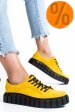 Pantofi sport galbeni piele naturala intoarsa 3s77011