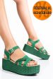 Sandale verzi piele naturala ns77r3pat