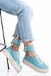 Pantofi sport turcoaz piele naturala 3s77023