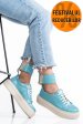 Pantofi sport turcoaz piele naturala 3s77023