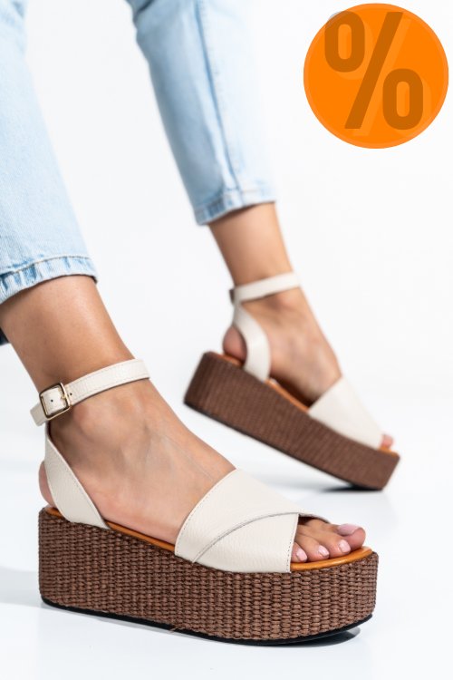 Sandale bej piele naturala ns77r1pat