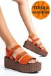 Sandale portocalii piele naturala ns77r2pat
