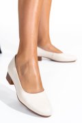 PANTOFI DAMA PIELE NATURALA BEJ TOC MIC 2S77040B