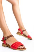 SANDALE ROSII PIELE NATURALA 5S7750