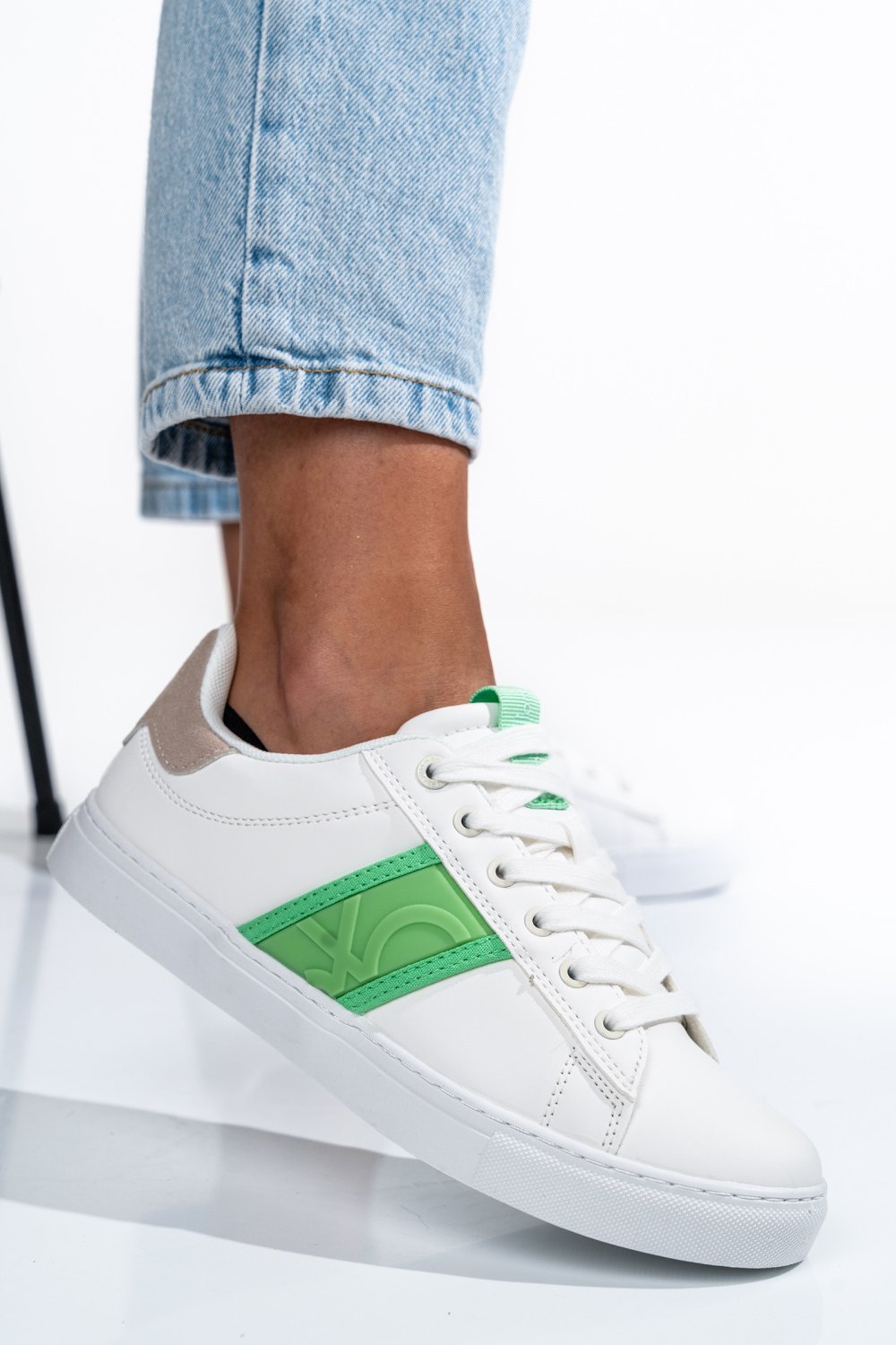 BENETON, PANTOFI SPORT WHITE GREEN BTW314120
