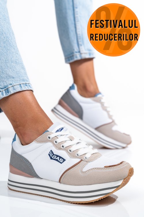 Gas, pantofi sport white gaw313911