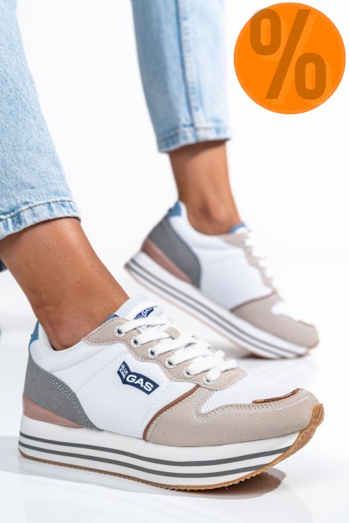 Gas, pantofi sport white gaw313911
