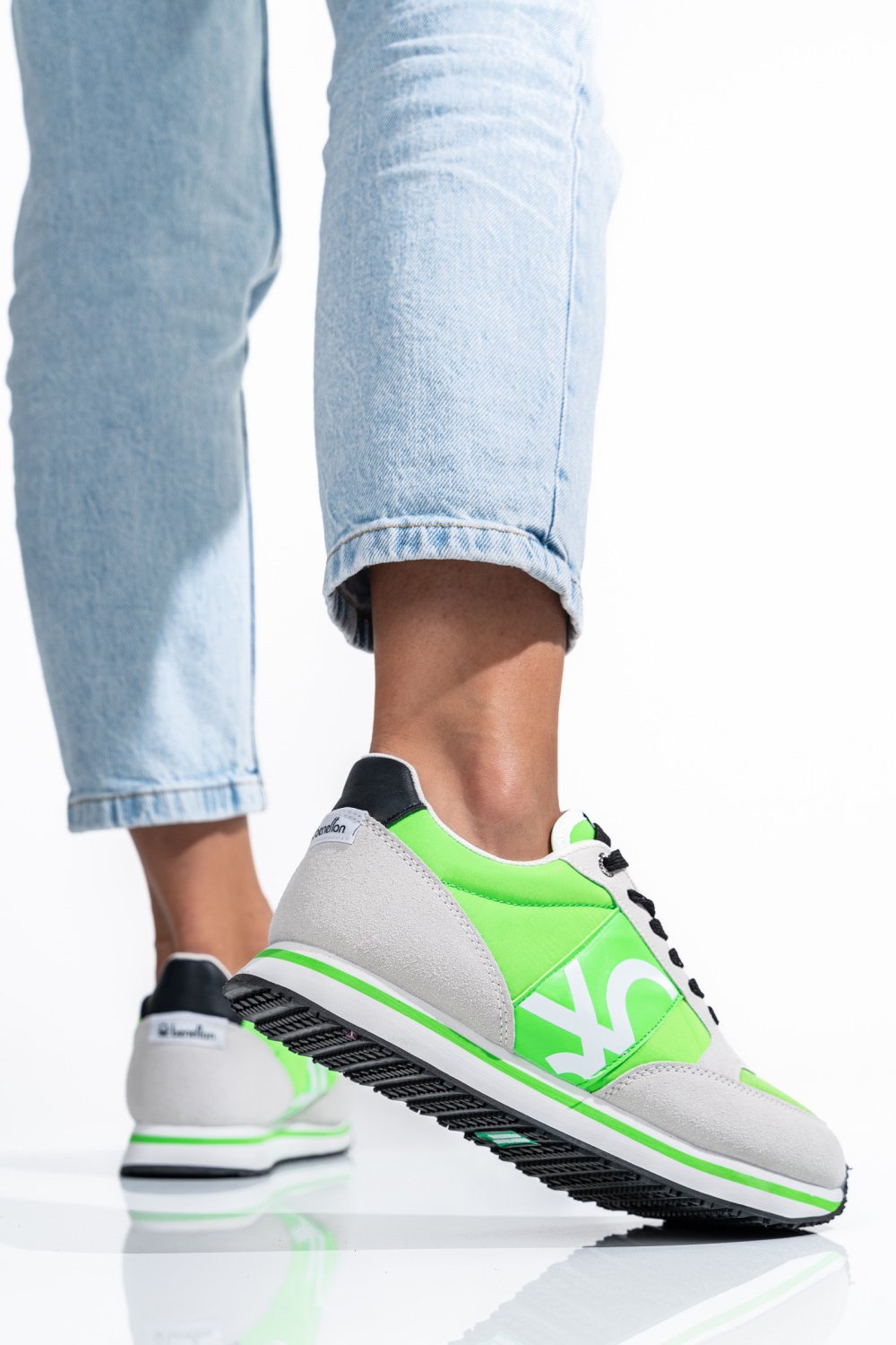 BENETON, PANTOFI SPORT GREEN WHITE BTW313101