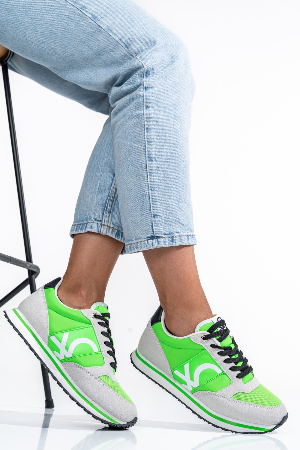 BENETON, PANTOFI SPORT GREEN WHITE BTW313101