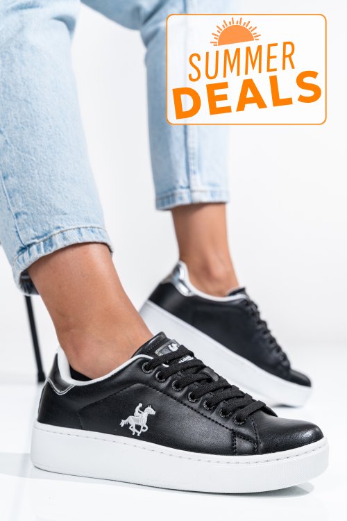 U.s. grand polo, pantofi sport black silver gpw314213