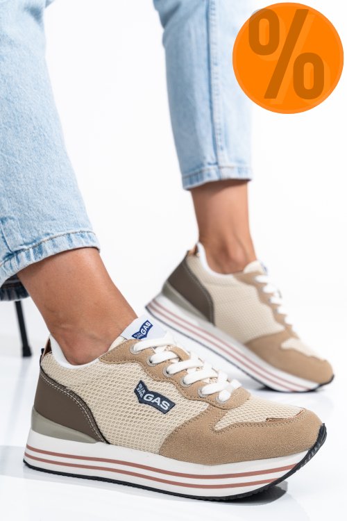 Gas, pantofi sport beige gaw313910