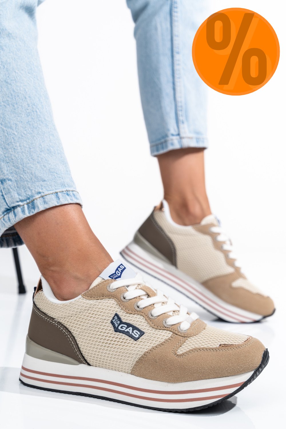 GAS, PANTOFI SPORT BEIGE GAW313910