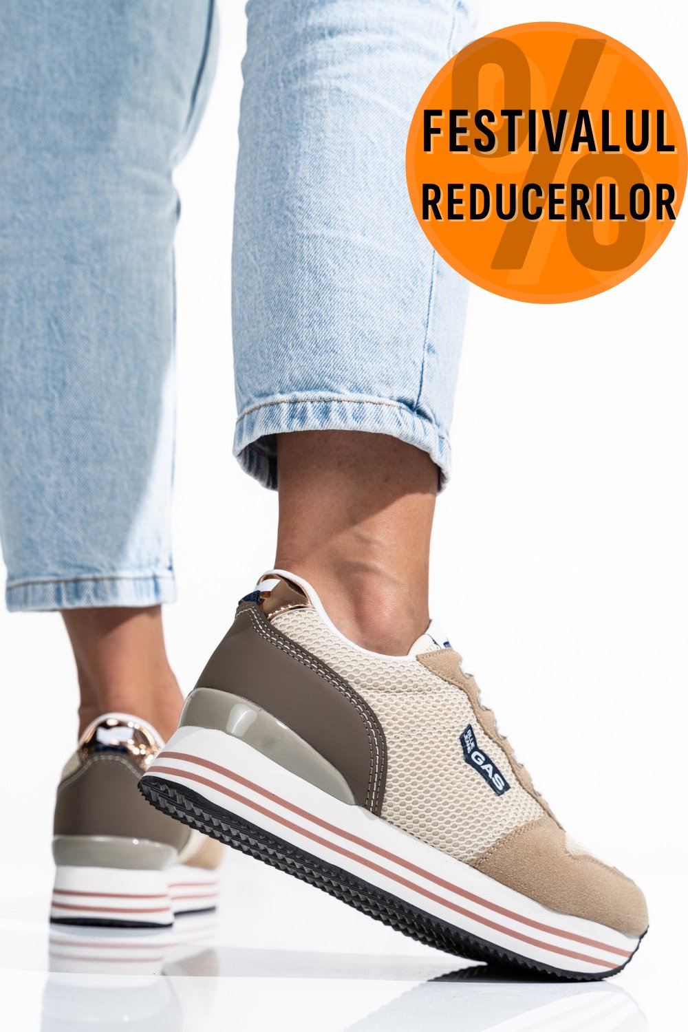 GAS, PANTOFI SPORT BEIGE GAW313910