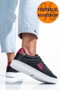 BENETON, PANTOFI SPORT BLACK FUCHSIA BTW314000