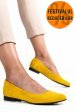 Balerini galbeni piele naturala intoarsa  4s7750