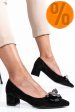 Pantofi negri piele naturala intoarsa 1s77499