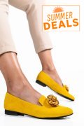 BALERINI GALBENI PIELE NATURALA INTOARSA 2S7757BR