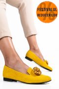 BALERINI GALBENI PIELE NATURALA INTOARSA 2S7757BR