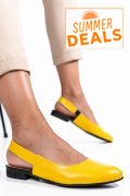 SANDALE GALBENE PIELE NATURALA 6S7700X