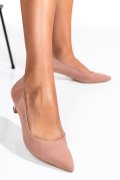 PANTOFI ROZ PIELE NATURALA INTOARSA 1931P