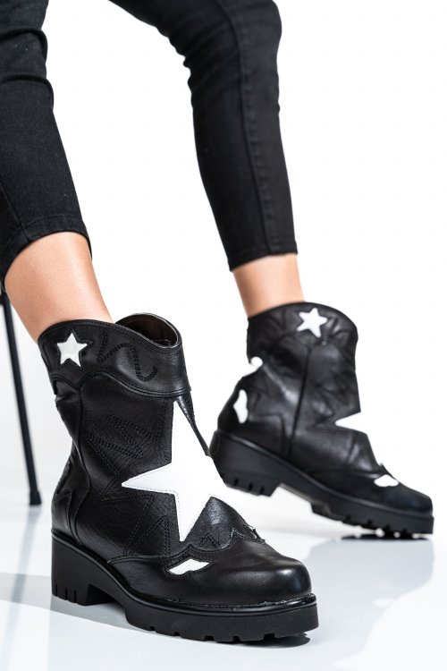 Ghete femei piele naturala negre 5s7781dallas