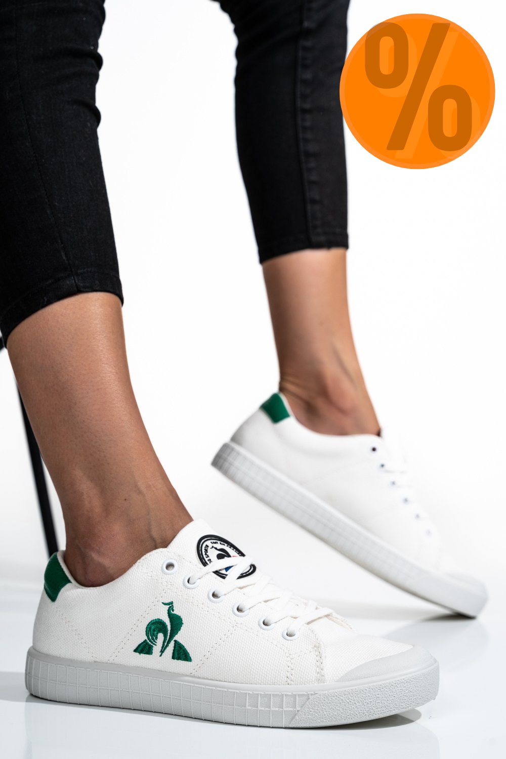 LE COQ SPORTIF, PANTOFI SPORT WHITE GREEN TENNIS