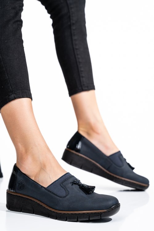 Rieker, pantofi bleumarin piele naturala 53751-14