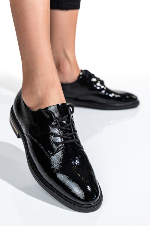 Rieker, pantofi negri piele naturala lacuita 50618-00