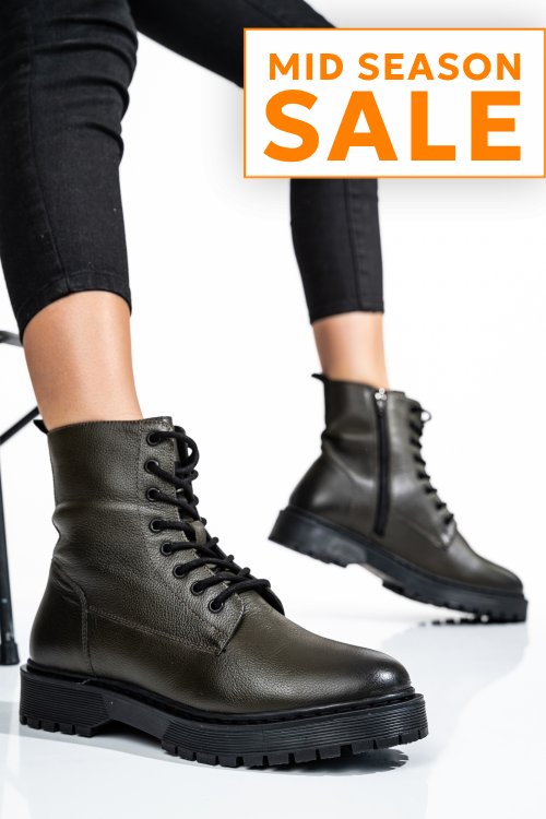 Ghete femei piele naturala khaki 2s77yy0110201