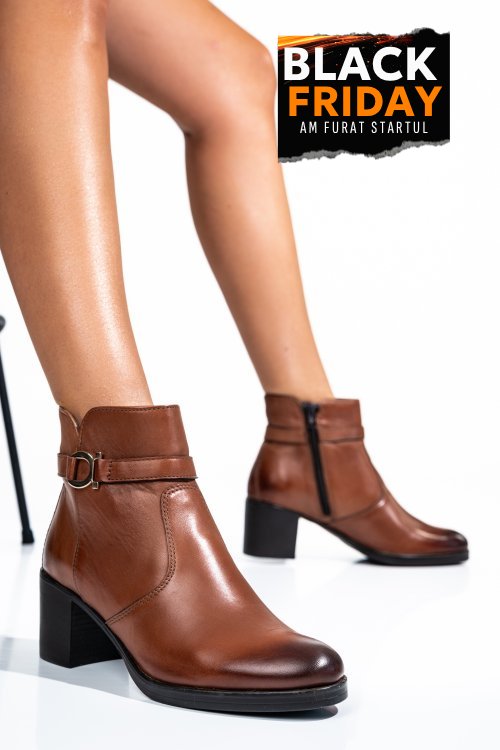 Ghete dama piele naturala maro ws77h-114h52