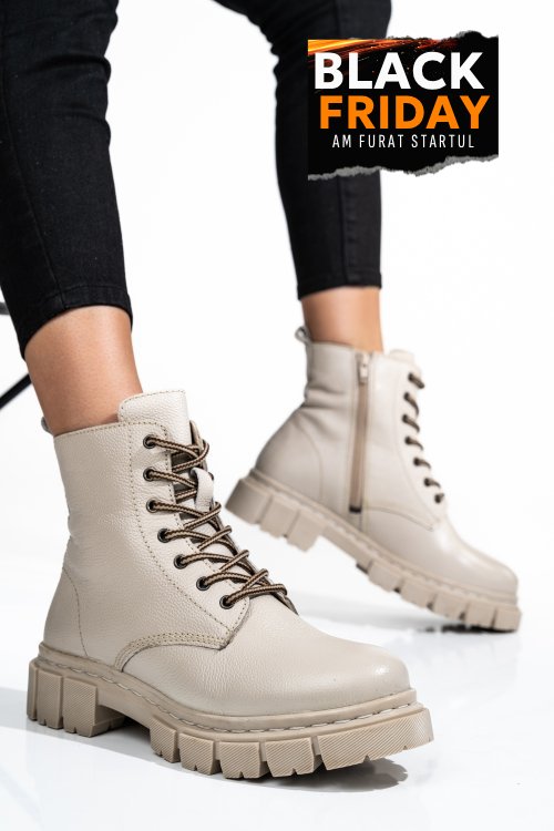Ghete femei piele naturala crem 2s77ll0040201