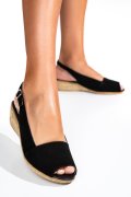 SANDALE NEGRE PIELE NATURALA INTOARSA 3S77576